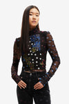 Desigual Tulle patchwork T-shirt with polka dots and flowers