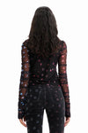 Desigual Tulle patchwork T-shirt with polka dots and flowers