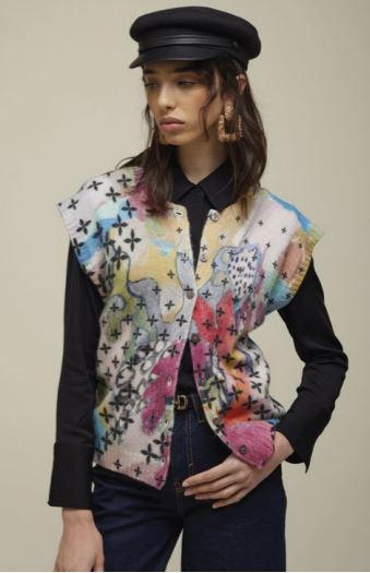 Jei's Crewneck Vest with Double Buttoning B115