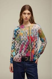 Jei's B116 Street Art Cardigan 100% Ultrafine Merino Wool