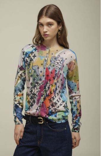 Jei's B116 Street Art Cardigan 100% Ultrafine Merino Wool