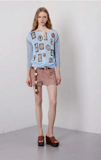 Jei's C104 Country Print Cardigan Double Use Twin Set
