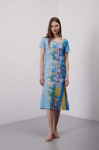 Jei's Pleated Delavé Dress C117