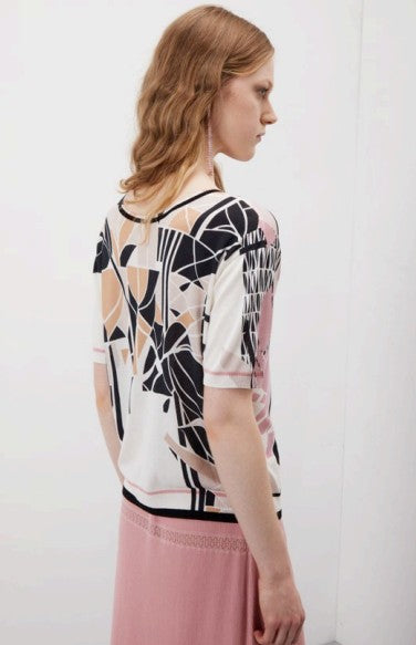 Jei's Short Sleeve Crew neck Liberty St Print C220