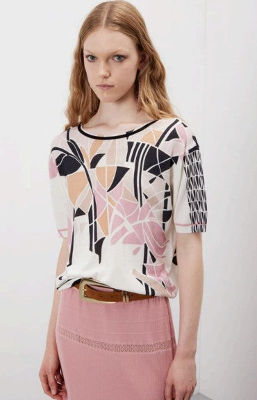 Jei's Short Sleeve Crew neck Liberty St Print C220