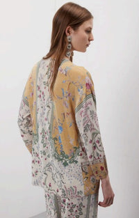 Jei's C314 Wallpaper Pattern Oversized V-Neck 3/4-Sleeve Sweater