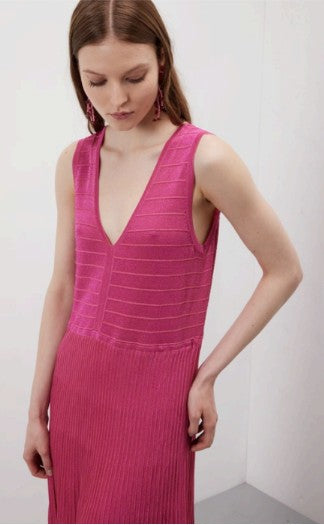 Jei's Lupex solid-color long dress - Magenta C346