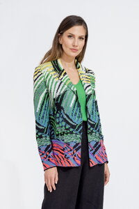 Jacquard Blazer Wave Motif