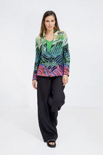 Jacquard Blazer Wave Motif