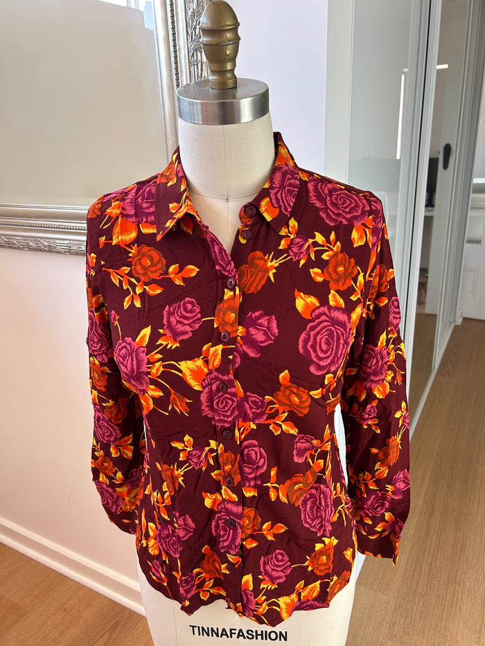 King Louie Rosie Blouse Doherty Merlot Brown