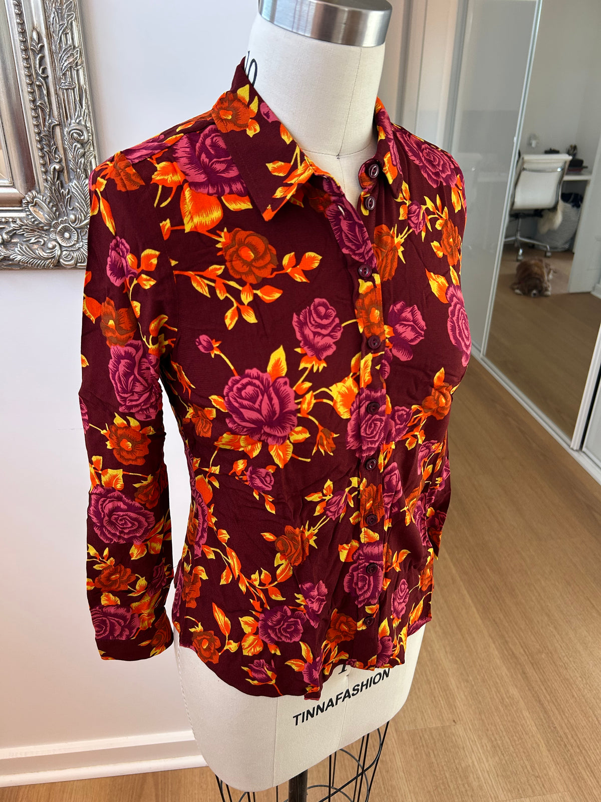 King Louie Rosie Blouse Doherty Merlot Brown