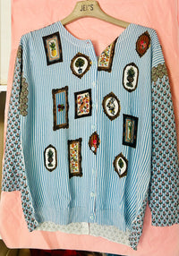 Jei's C104 Country Print Cardigan Double Use Twin Set