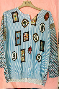 Jei's C104 Country Print Cardigan Double Use Twin Set