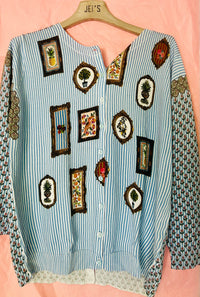 Jei's C104 Country Print Cardigan Double Use Twin Set