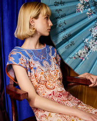 Jacquard Dress, Ornament Pattern - Sky light blue Wash
