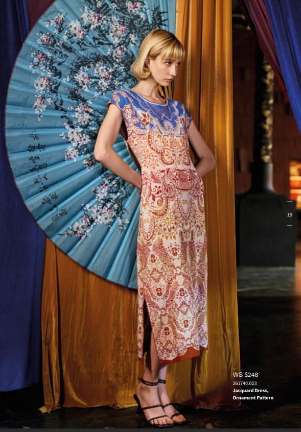 Jacquard Dress, Ornament Pattern - Sky light blue Wash