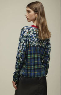 Jei's Tartan pattern with Rhinestone Applique Cardigan B261S