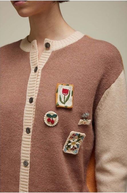 Jei's Multicolour Cardigan with Applique, double Use. B321/25