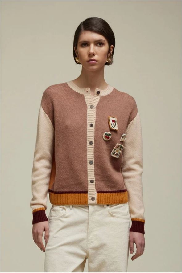 Jei's Multicolour Cardigan with Applique, double Use. B321/25