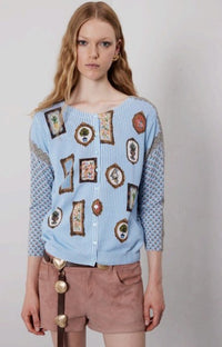Jei's C104 Country Print Cardigan Double Use Twin Set
