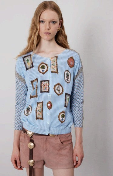 Jei's C104 Country Print Cardigan Double Use Twin Set