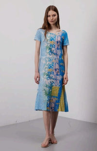 Jei's Pleated Delavé Dress C117
