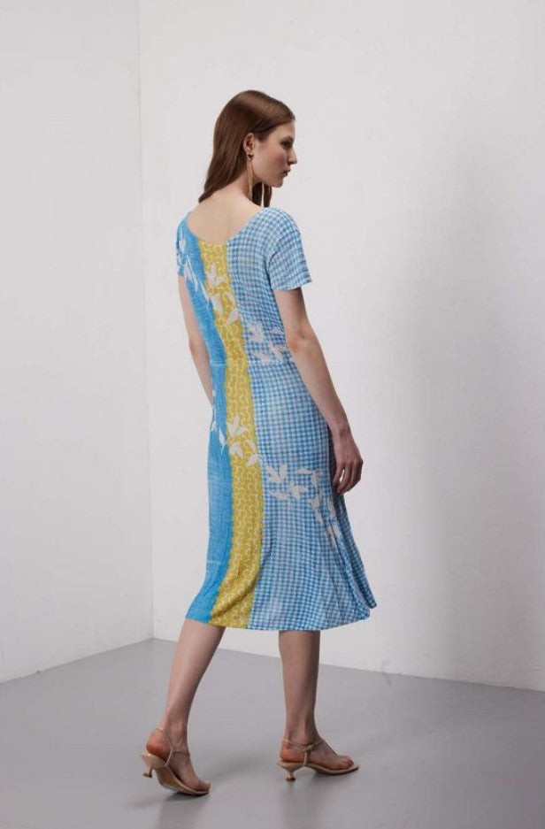 Jei's Pleated Delavé Dress C117