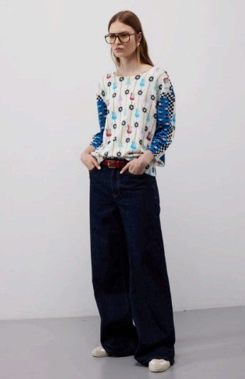 Jei's Boat Neck Oversized Top – St. Rock C163  10 3/4 sleeve