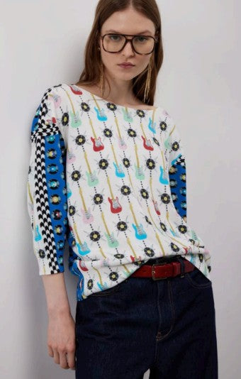 Jei's Boat Neck Oversized Top – St. Rock C163  10 3/4 sleeve