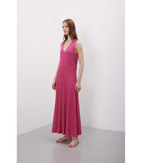 Jei's Lupex solid-color long dress - Magenta C346