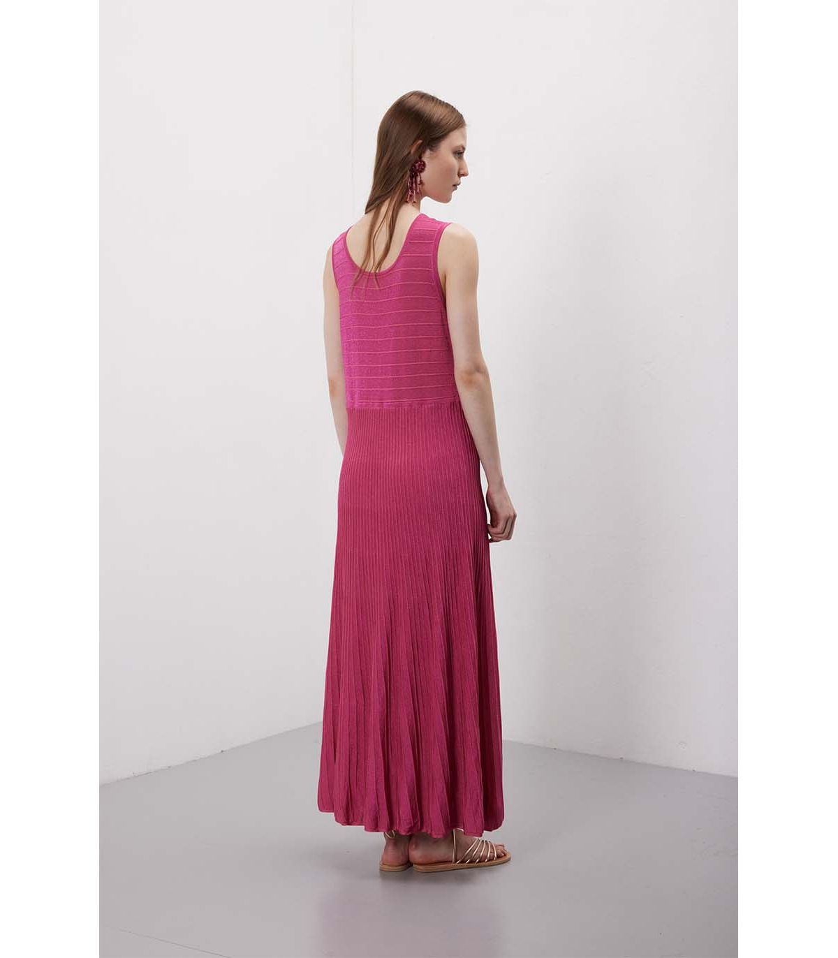 Jei's Lupex solid-color long dress - Magenta C346