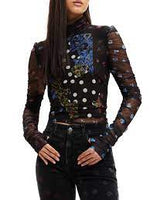 Desigual Tulle patchwork T-shirt with polka dots and flowers