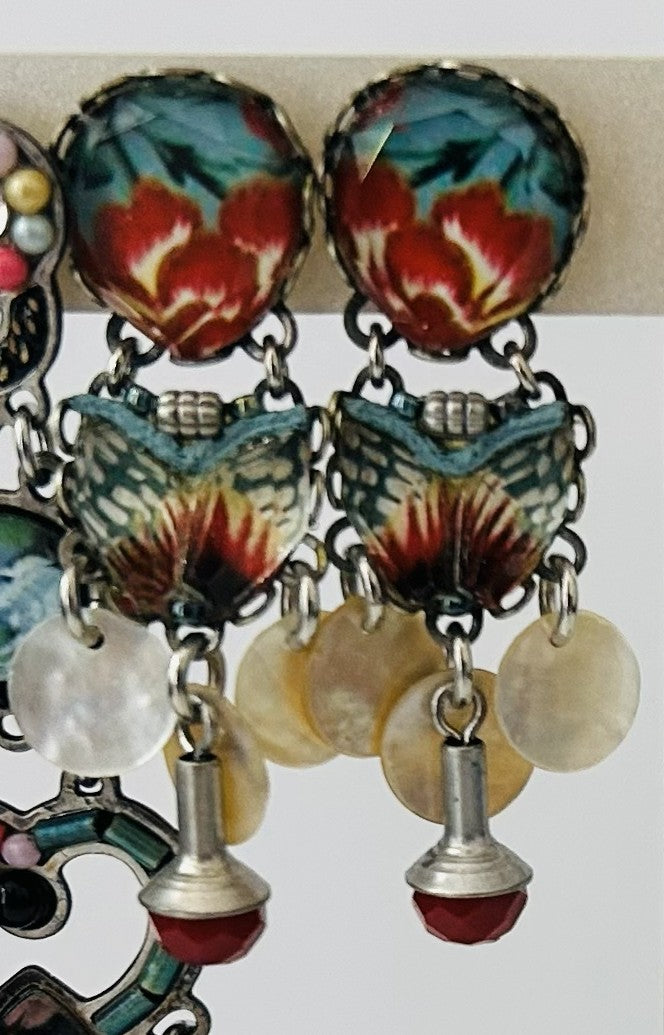 Ayalabar Red & Blue Radiance Earrings