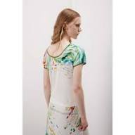 Jei's C265 Painting Pattern Short-Sleeve V-Neck Top