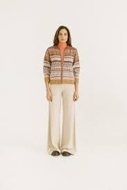 Zip Jacket, Stripe Pattern