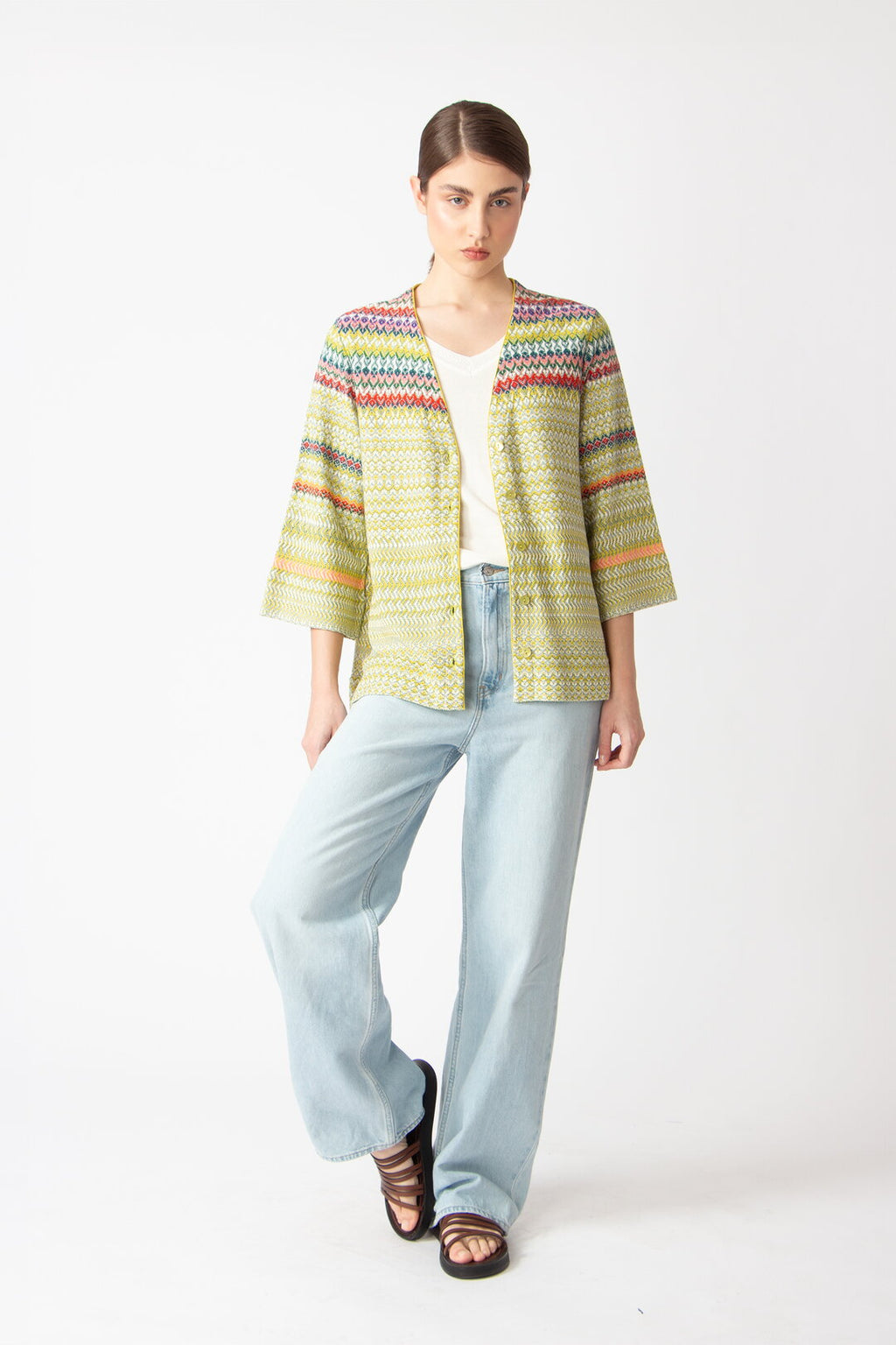 Cardigan, Retro Crochet Pattern Yellow