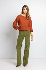 Solid Corduroy Pants - Green