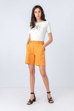 Solid Bermuda Pants Golden Pants