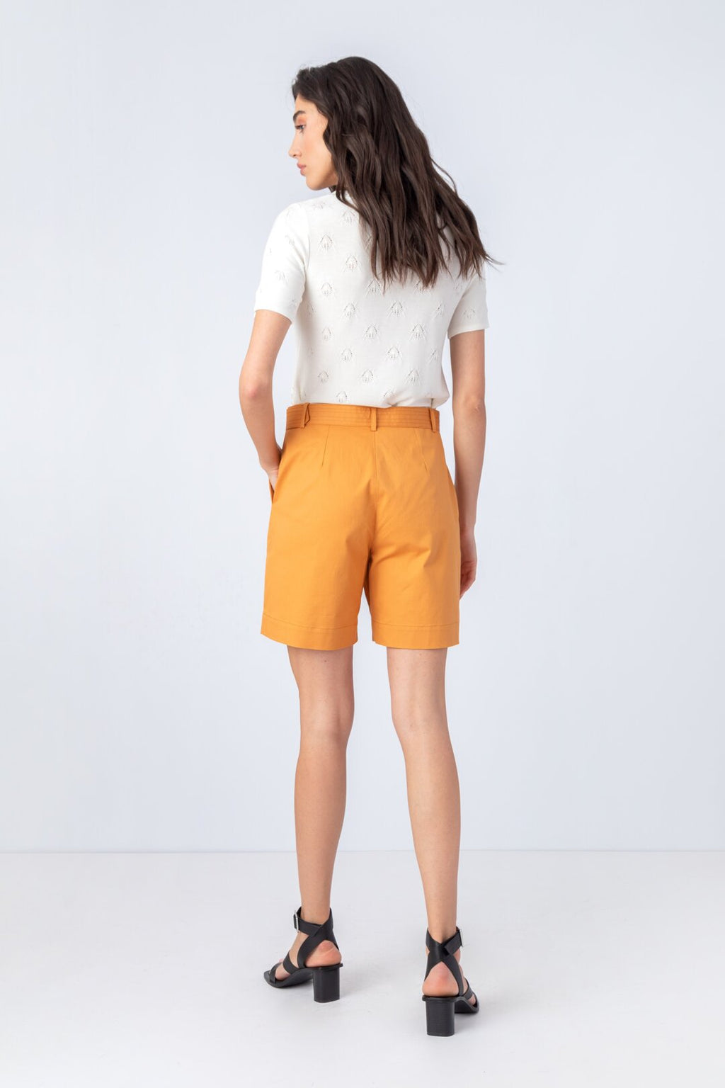 Solid Bermuda Pants Golden Pants