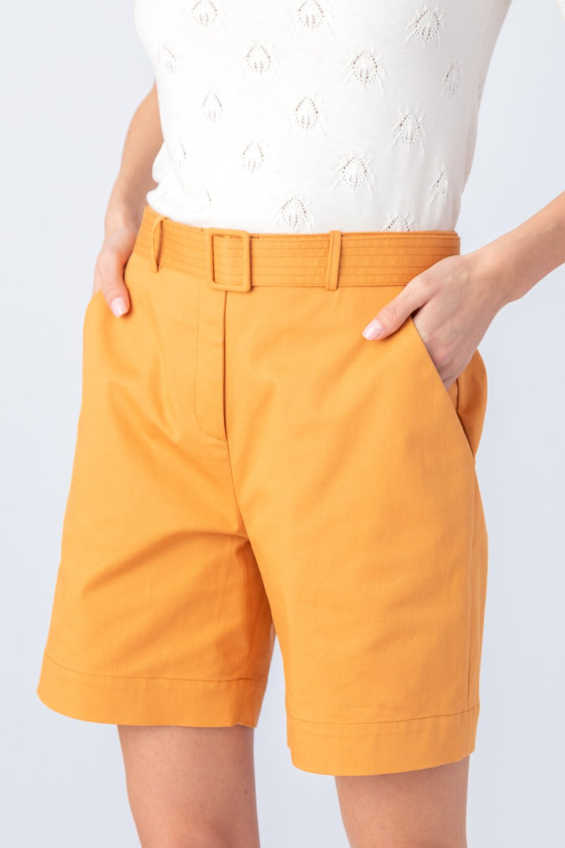 Solid Bermuda Pants Golden Pants