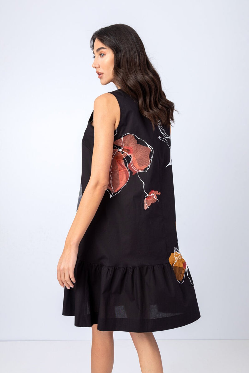 Embroidered Dress, Letter Motif