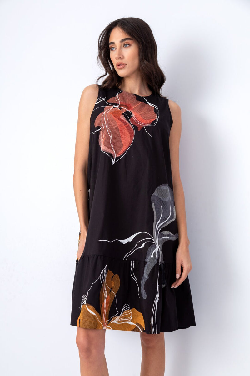 Embroidered Dress, Letter Motif