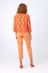 Viscose Shirt, Retro Motif Peach Wash