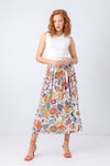 Viscose Midi Skirt, Sea Plants Motif