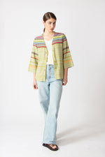 Cardigan, Retro Crochet Pattern Yellow