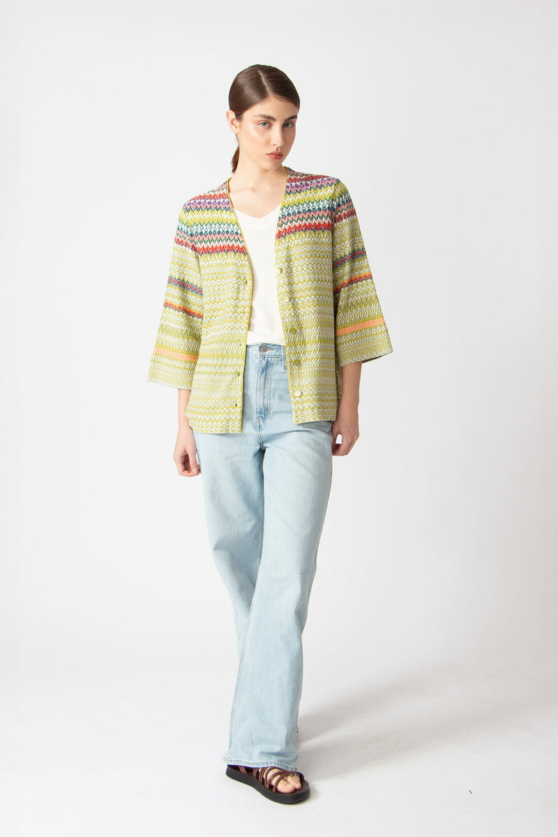Cardigan, Retro Crochet Pattern Yellow