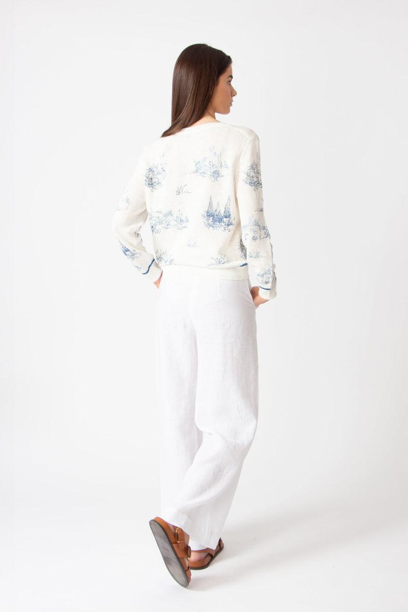 Pullover with Embroidery, Garden Nostalgic Pattern