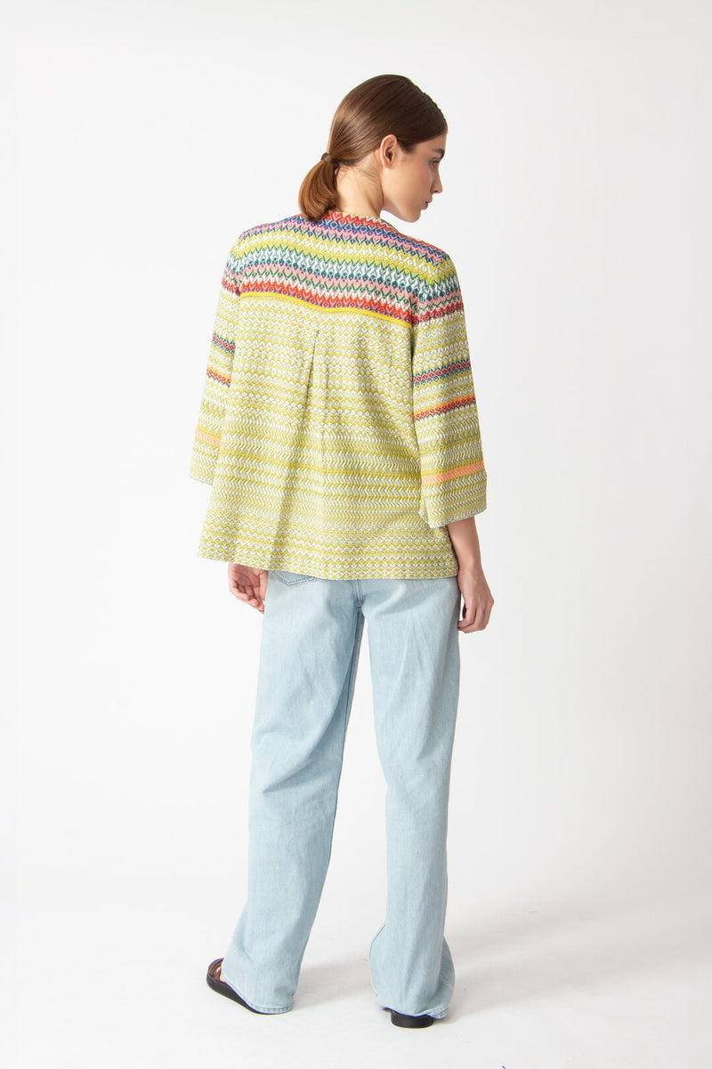Cardigan, Retro Crochet Pattern Yellow