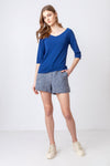 Solid Pullover, V-Neck Black Wash