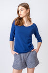 Solid Pullover, V-Neck Black Wash